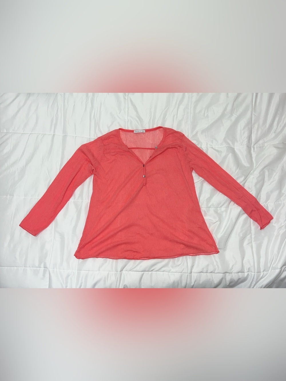 Frederick Ian Pink Mesh Relaxed Fit Long Sleeve Shirt Fits Like A Size Medium